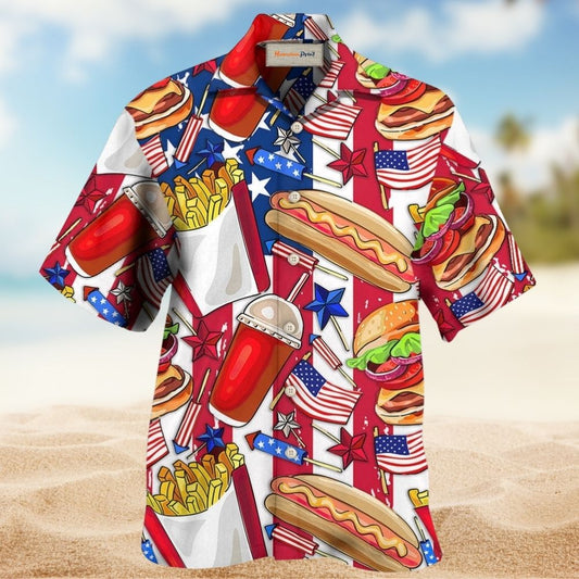 Patriotic Food Stars And Freedom Theme – Hawaiian Shirt
