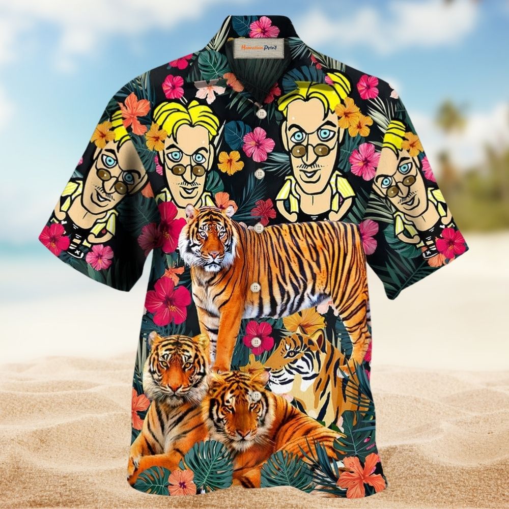 Comic Style Jungle Tiger Illustration – Hawaiian Shirt