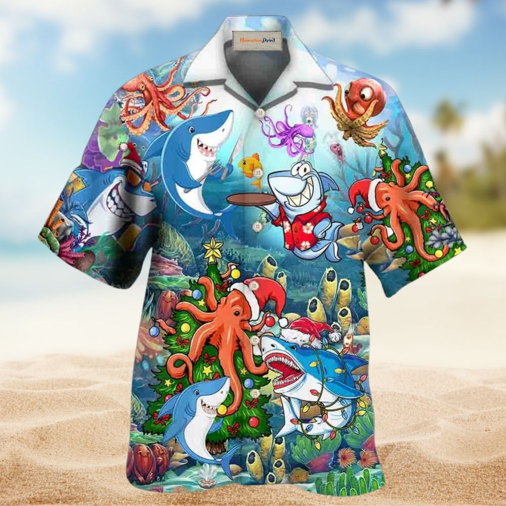 Shark And Octopus Ocean Love Art – Hawaiian Shirt