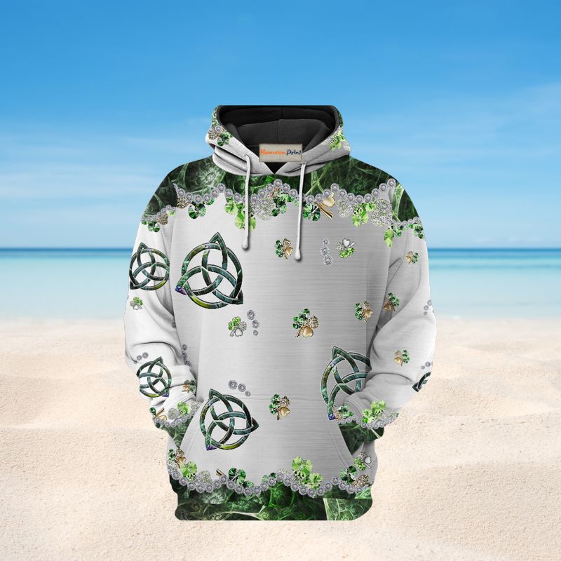 Irish Clover Metal Art – 3D Hoodie