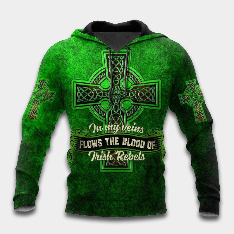 Irish In My Veins Quote Art - 3D Hoodie