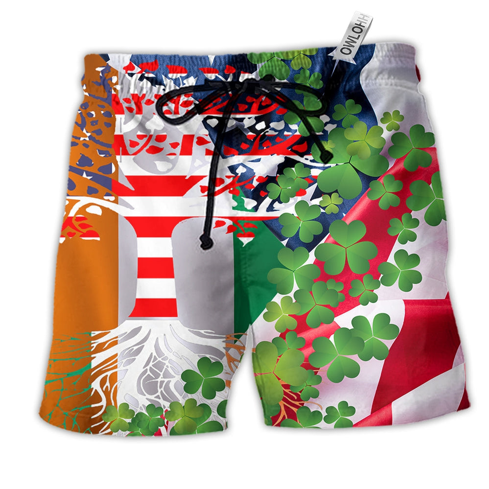 Beach Short / Adults / S Irish Independence Day America - Beach Short - Owls Matrix LTD