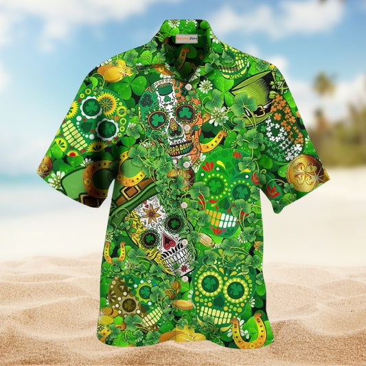 Irish Love Skull Happy And Gold Limited Edition – Hawaiian Shirt