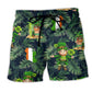Irish Leprechaun Tropical Leaf – Beach Short