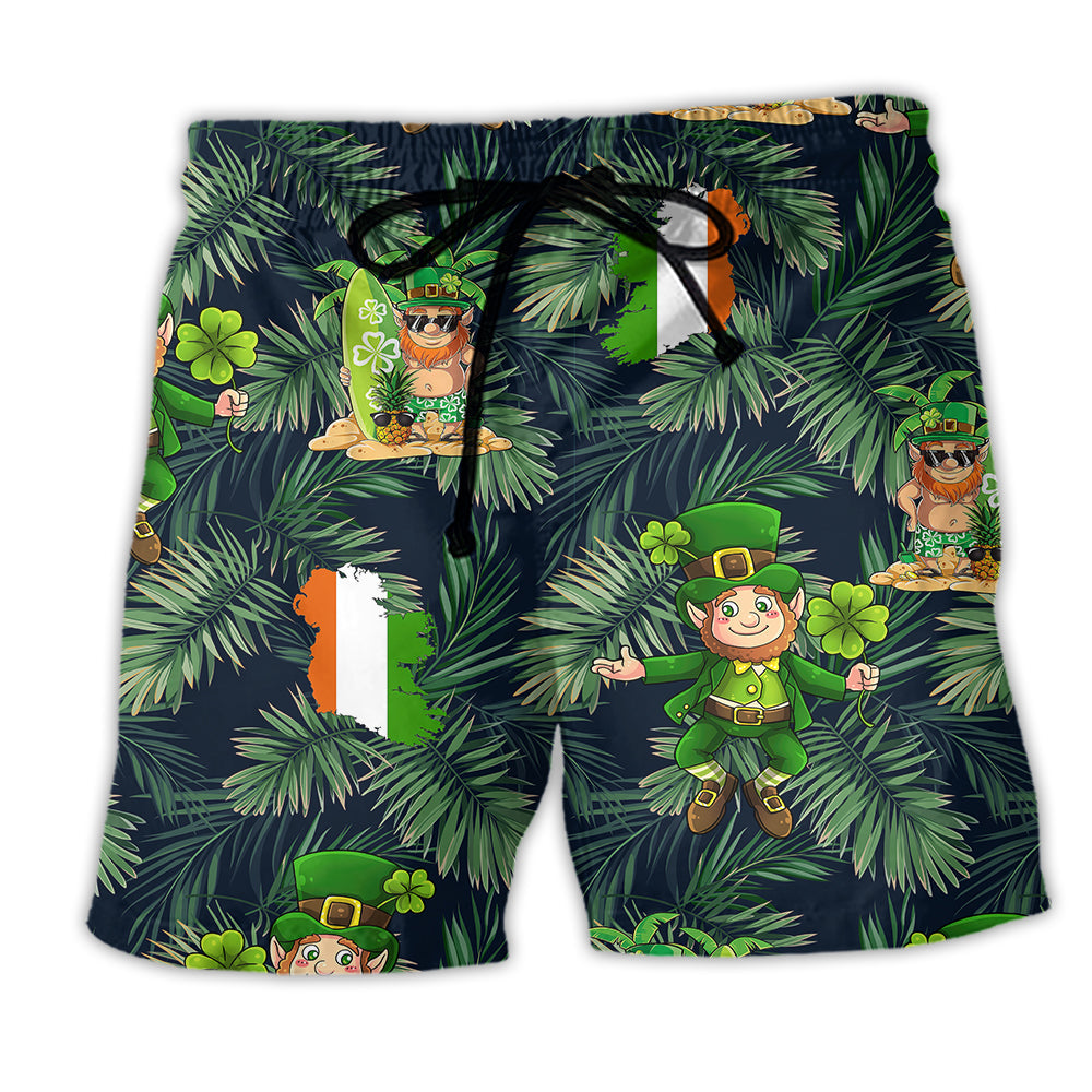 Irish Leprechaun Tropical Leaf – Beach Short