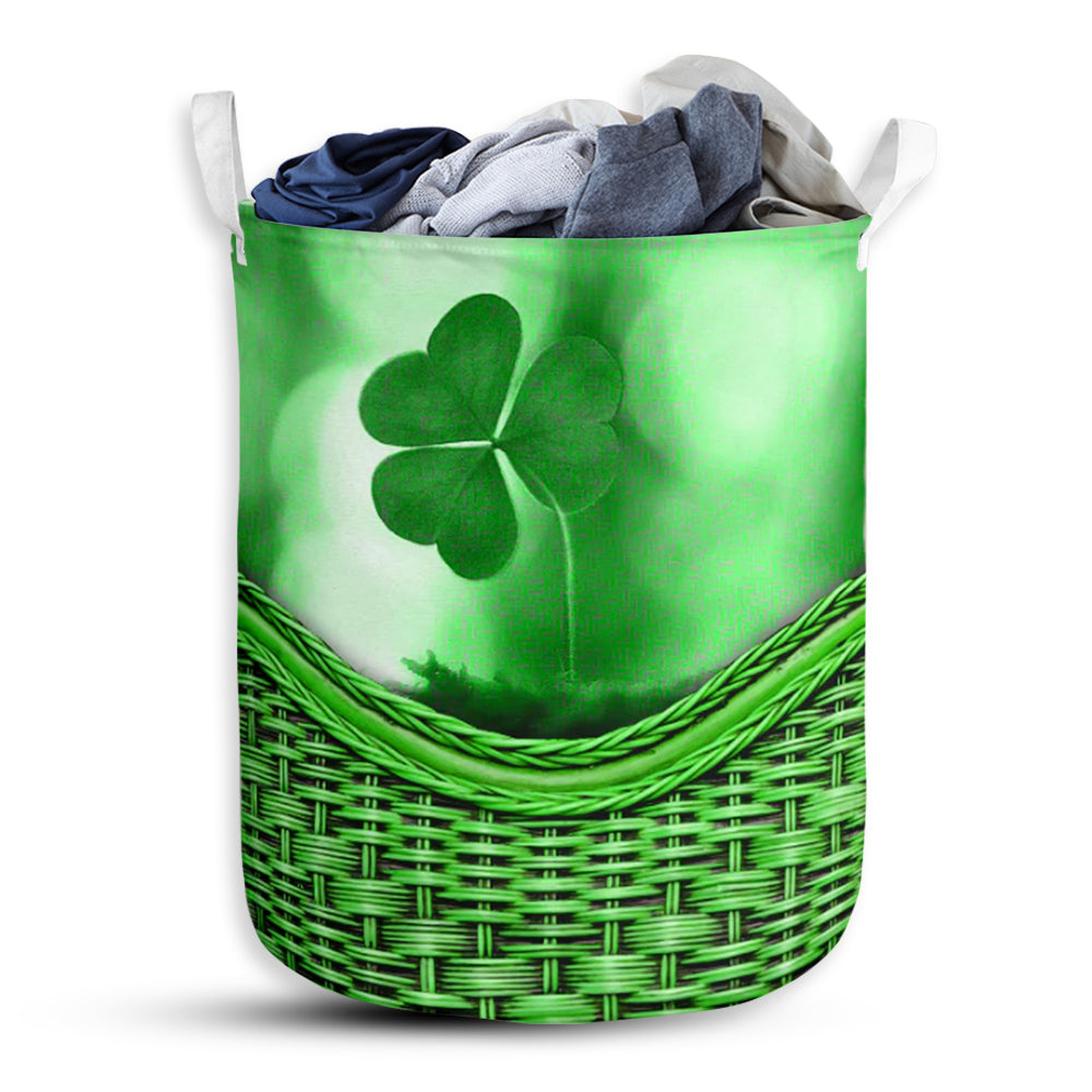 Irish Shamrock Rattan Teaxture - Laundry Basket - Owls Matrix LTD