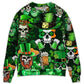 Irish Skull St Patrick Green Light – Sweater - Ugly Christmas Sweater