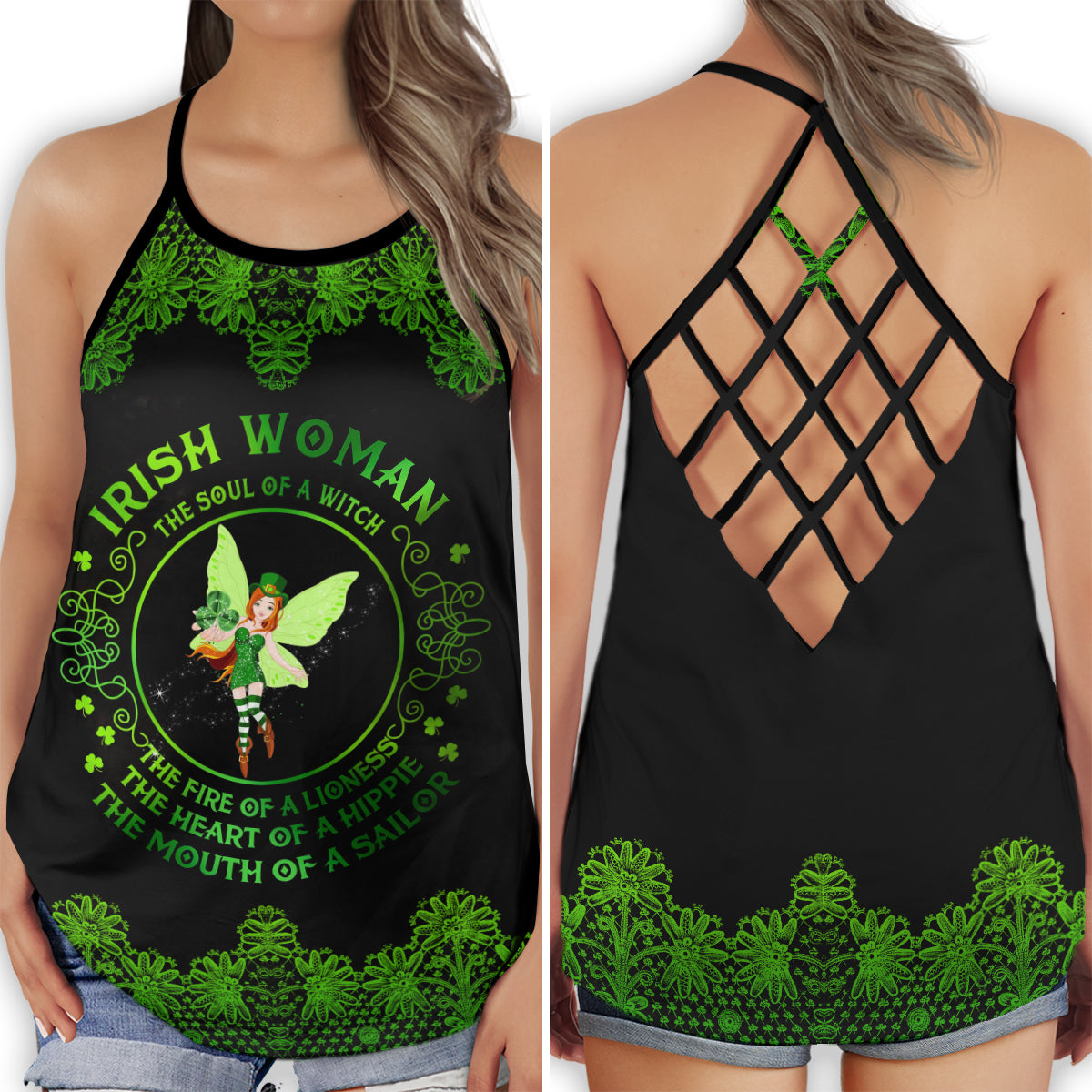 Irish Woman Strong Pride Energy - Hollow Tank Top