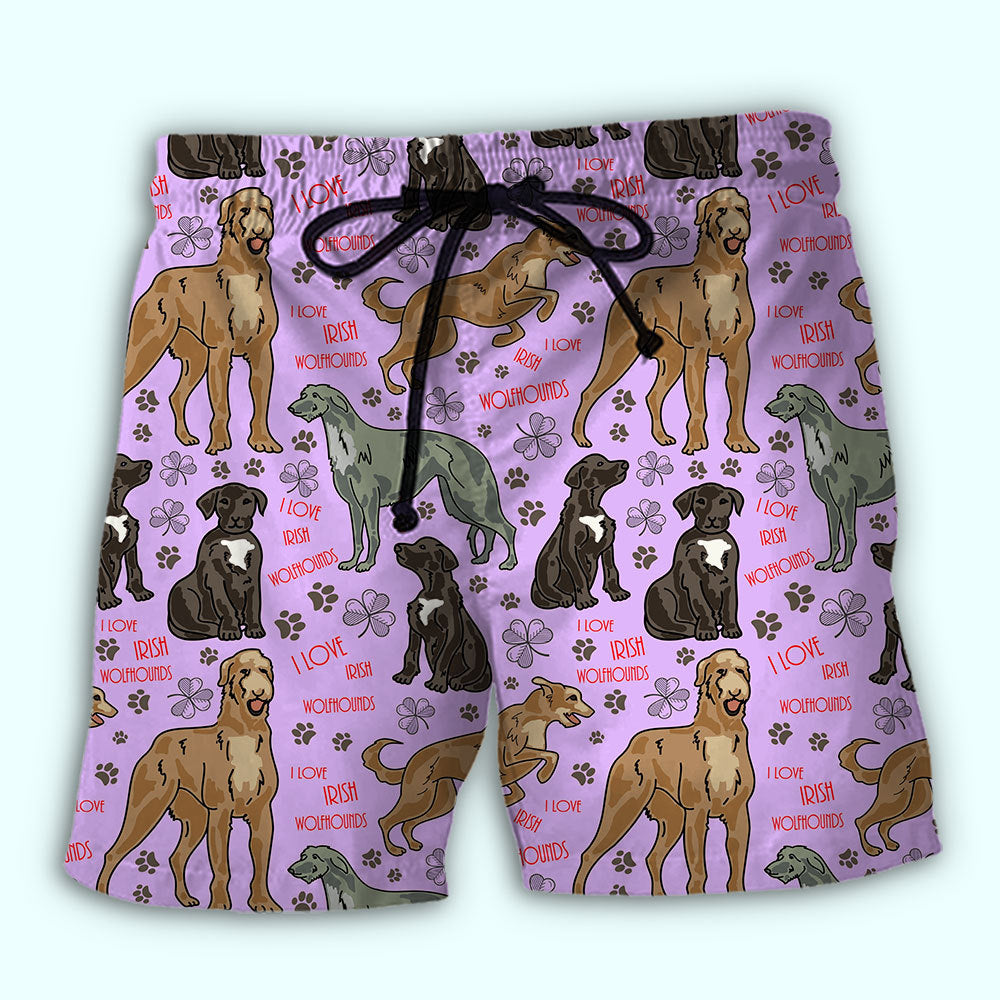 Irish Wolfhound Cute Dog Lover – Beach Short
