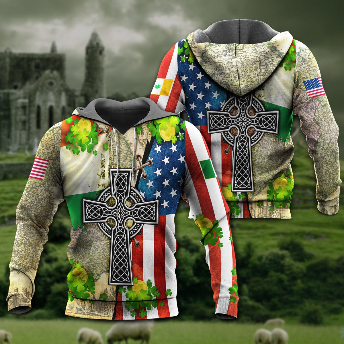 Irish By Blood American By Birth Quote – 3D Hoodie
