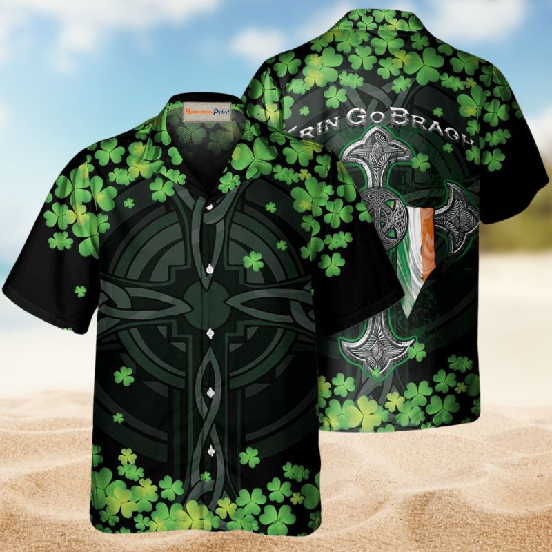 Irish Clover American Flag Style – Hawaiian Shirt