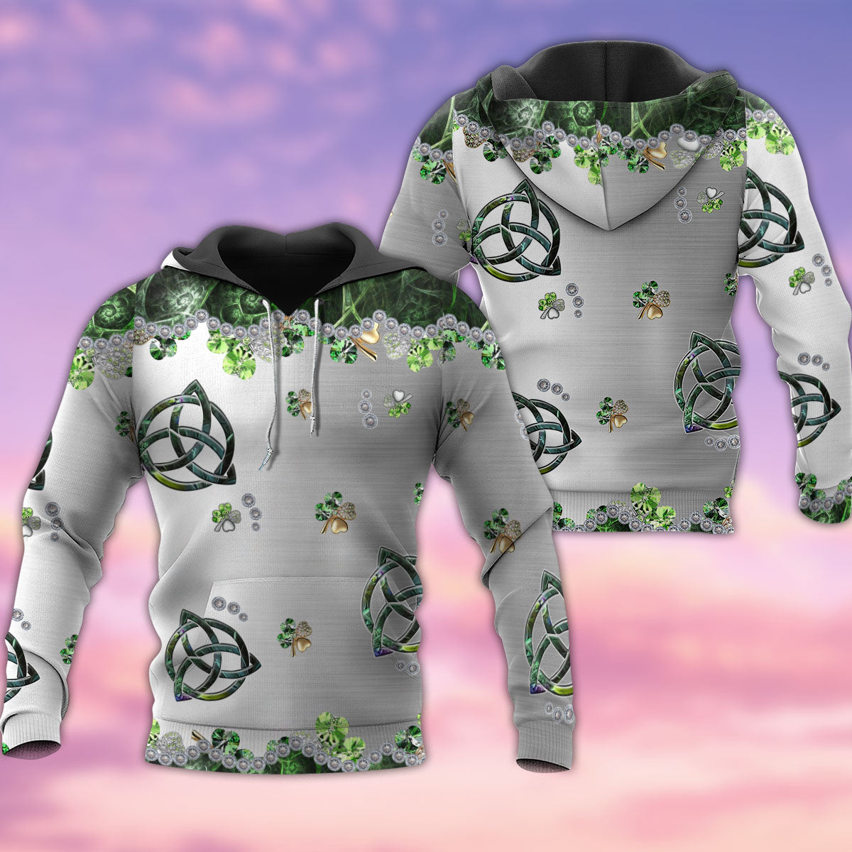 Irish Clover Metal Simple - 3D Hoodie3
