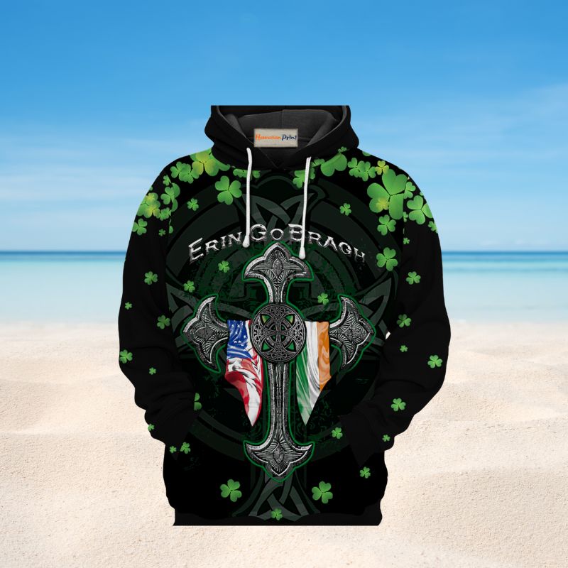 Irish Heritage Clover Flag Art – 3D Hoodie2