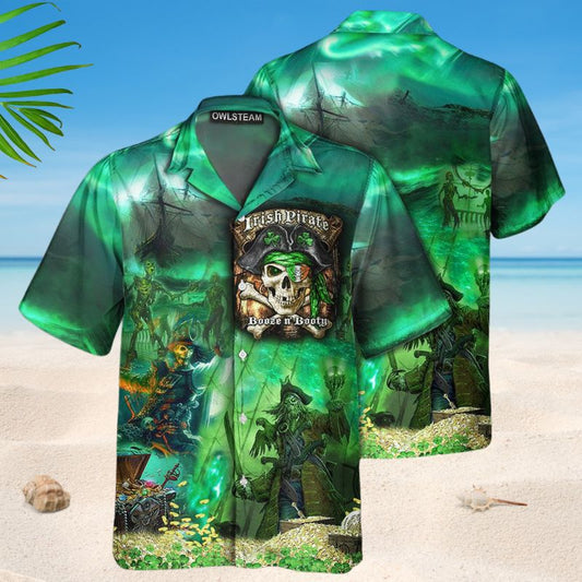 Irish Pirate Booze And Booty Style – Hawaiian Shirt