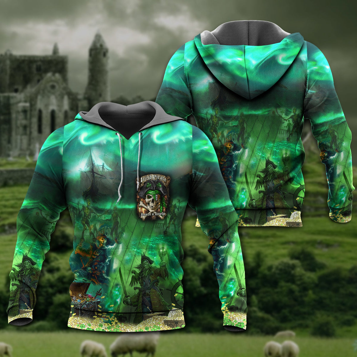 Irish Pirate Humor Art – 3D Hoodie