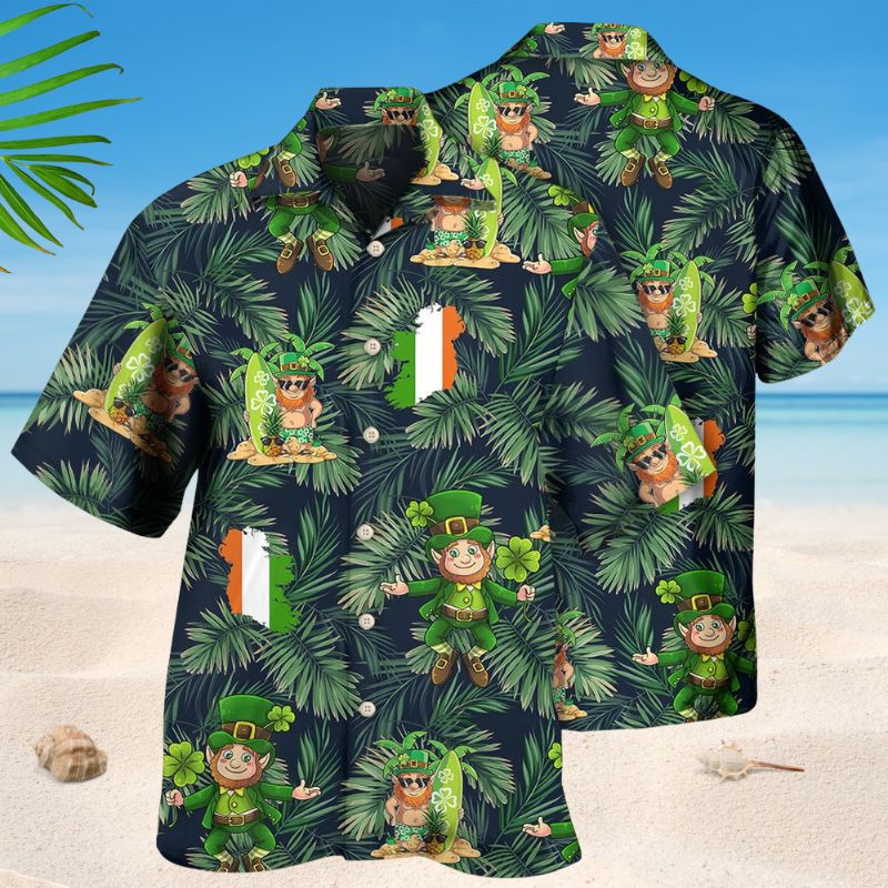 Irish Tropical Leaf Style – Hawaiian Shirt