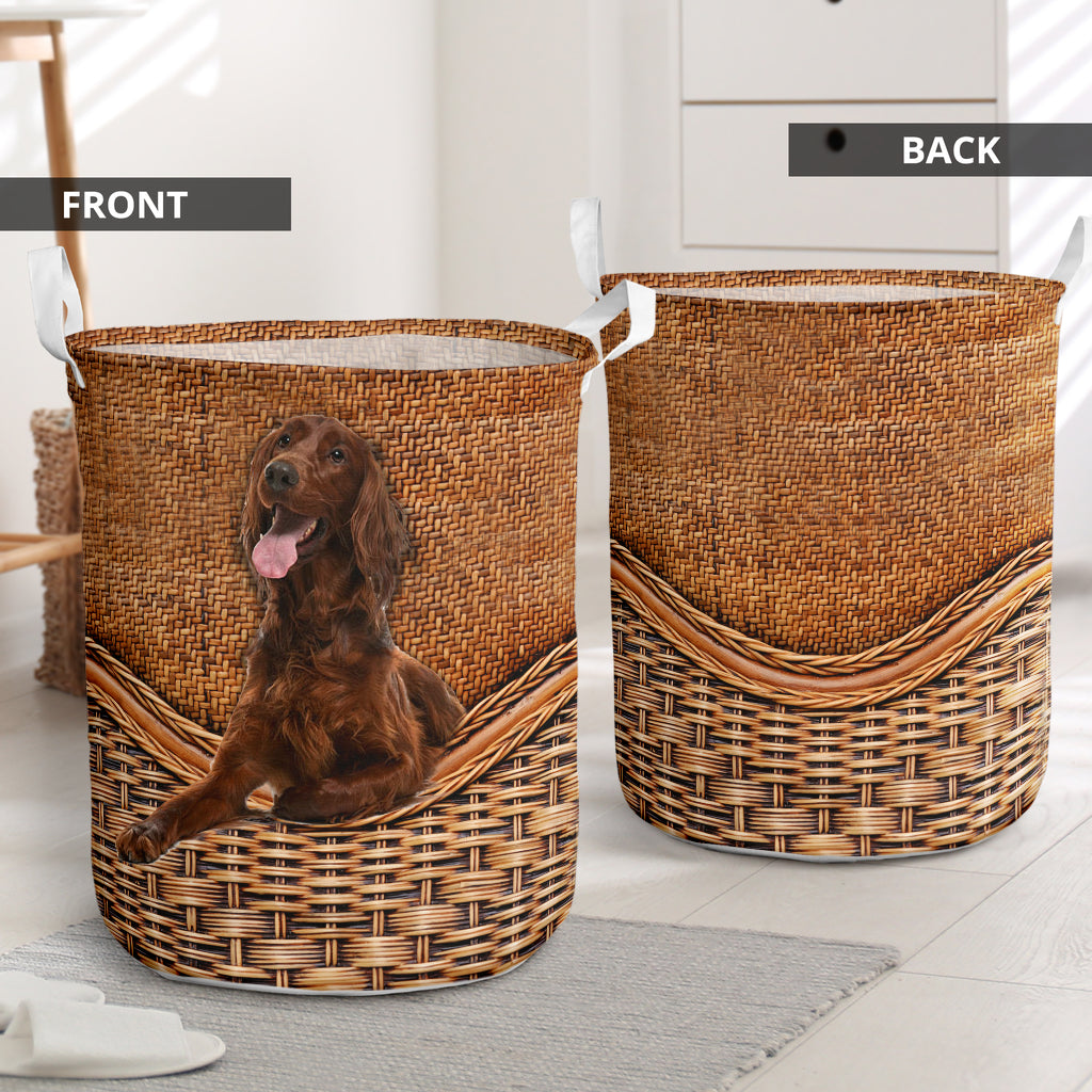Irish Setter Dog Love Life - Laundry Basket - Owls Matrix LTD