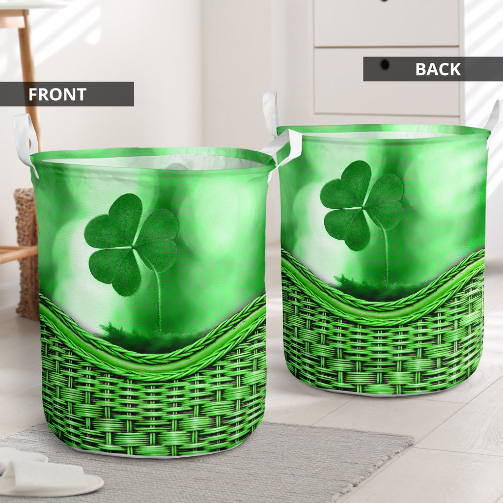 Irish Shamrock Rattan Teaxture - Laundry Basket - Owls Matrix LTD
