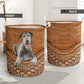 Irish Wolfhound Dog Rattan Teaxture - Laundry Basket - Owls Matrix LTD
