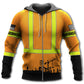 Iron Worker Orange Industrial Style - 3D Hoodie
