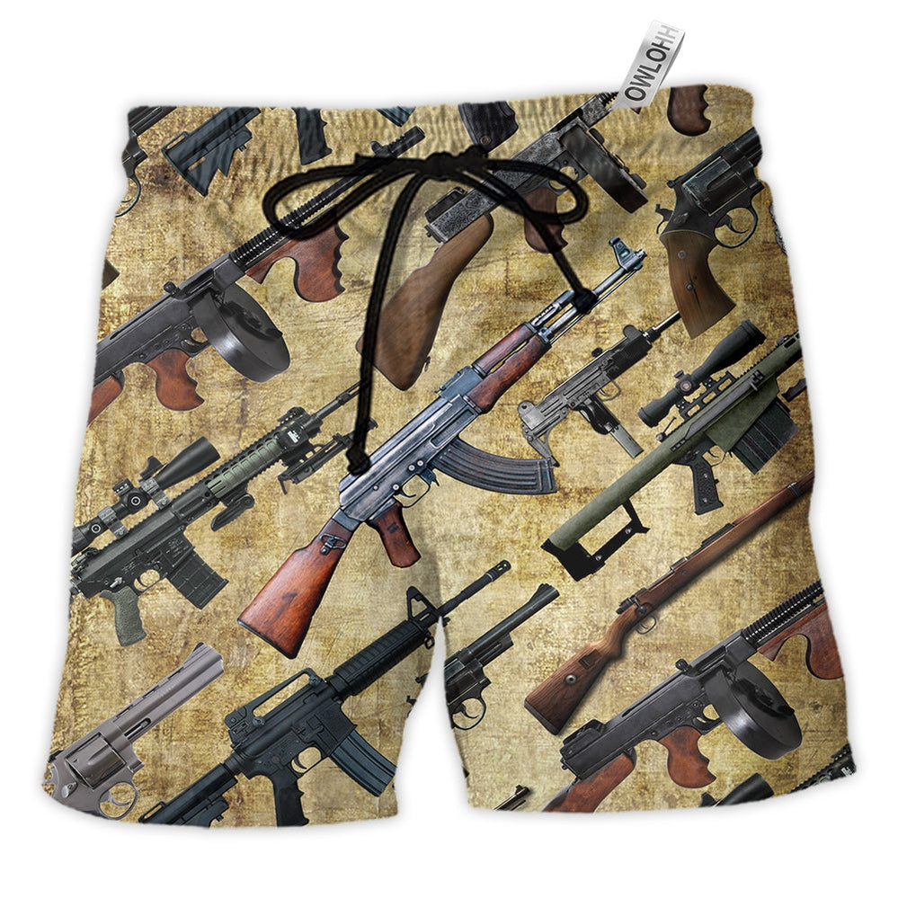 Beach Short / Adults / S Gun It's All About Guns - Beach Short - Owls Matrix LTD