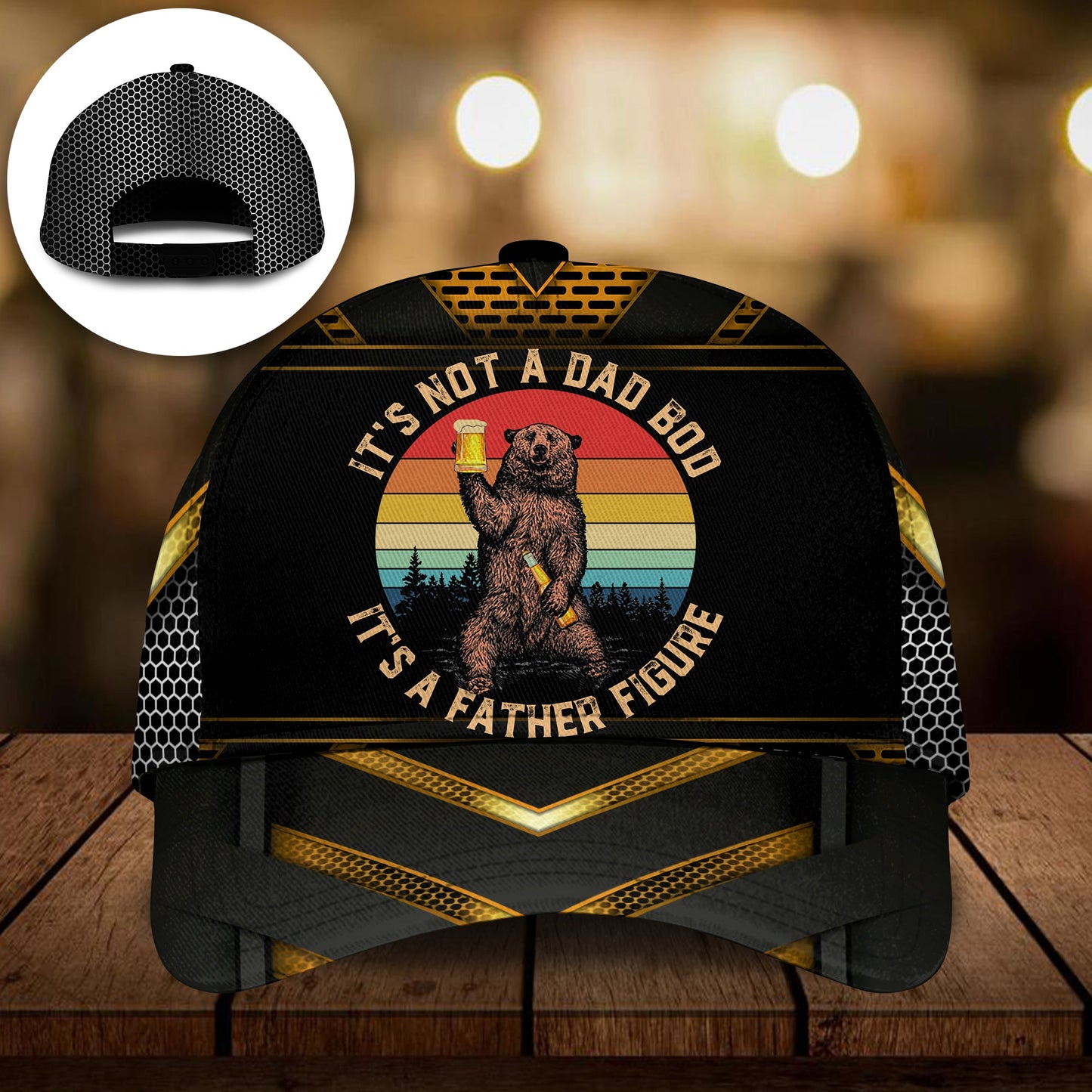 Father Figure Bear Personalized – Classic Cap