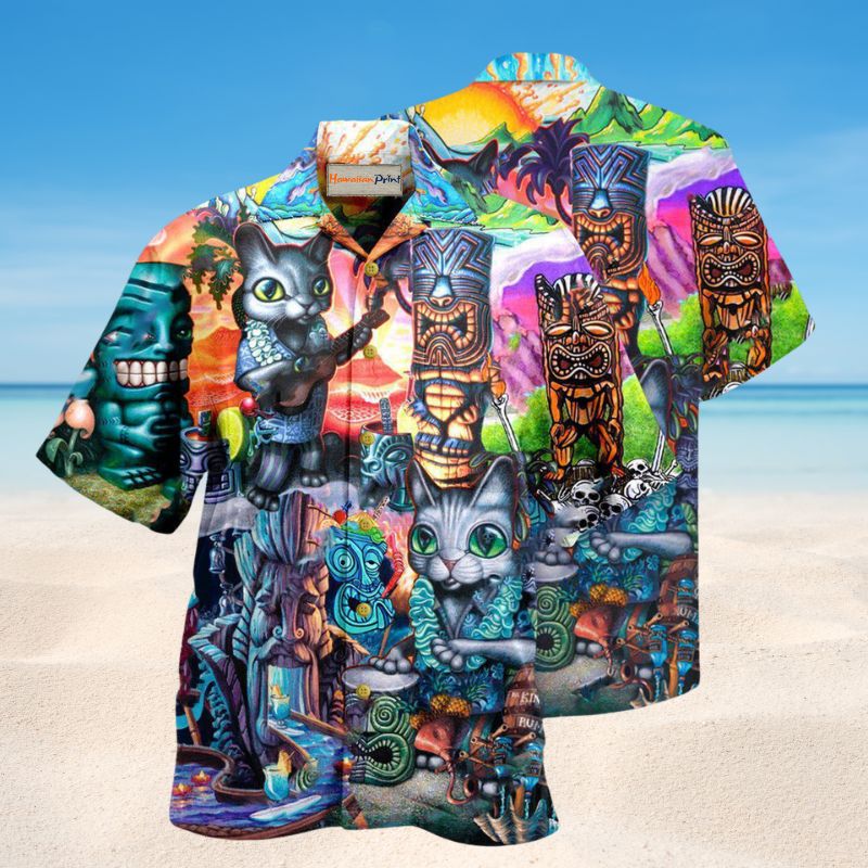 Its Tiki Time And Cat Edition – Hawaiian Shirt
