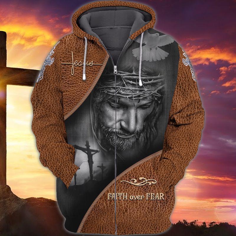 Faith Over Fear Christian Quote – 3D Hoodie