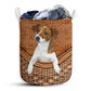 Jack Russell Dog Rattan Teaxture - Laundry Basket - Owls Matrix LTD