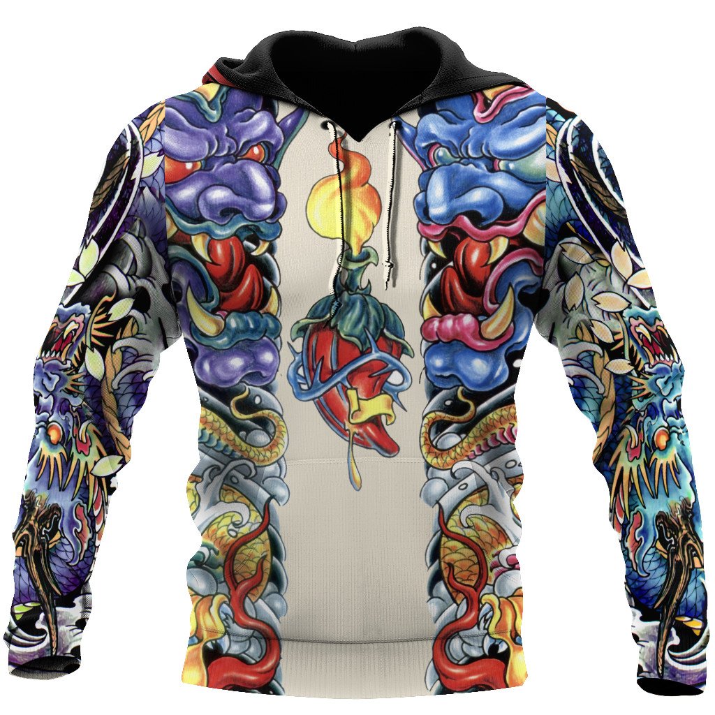 Japanese Mask Art – 3D Hoodie