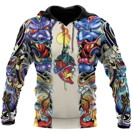 Japanese Mask Art – 3D Hoodie