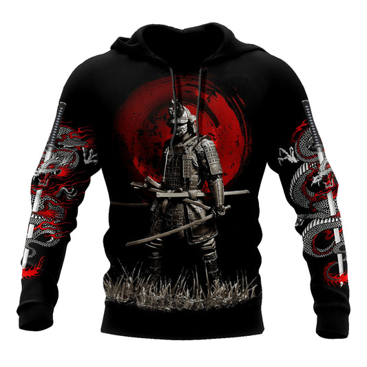 Japanese Samurai Tattoo Classic Art – 3D Hoodie