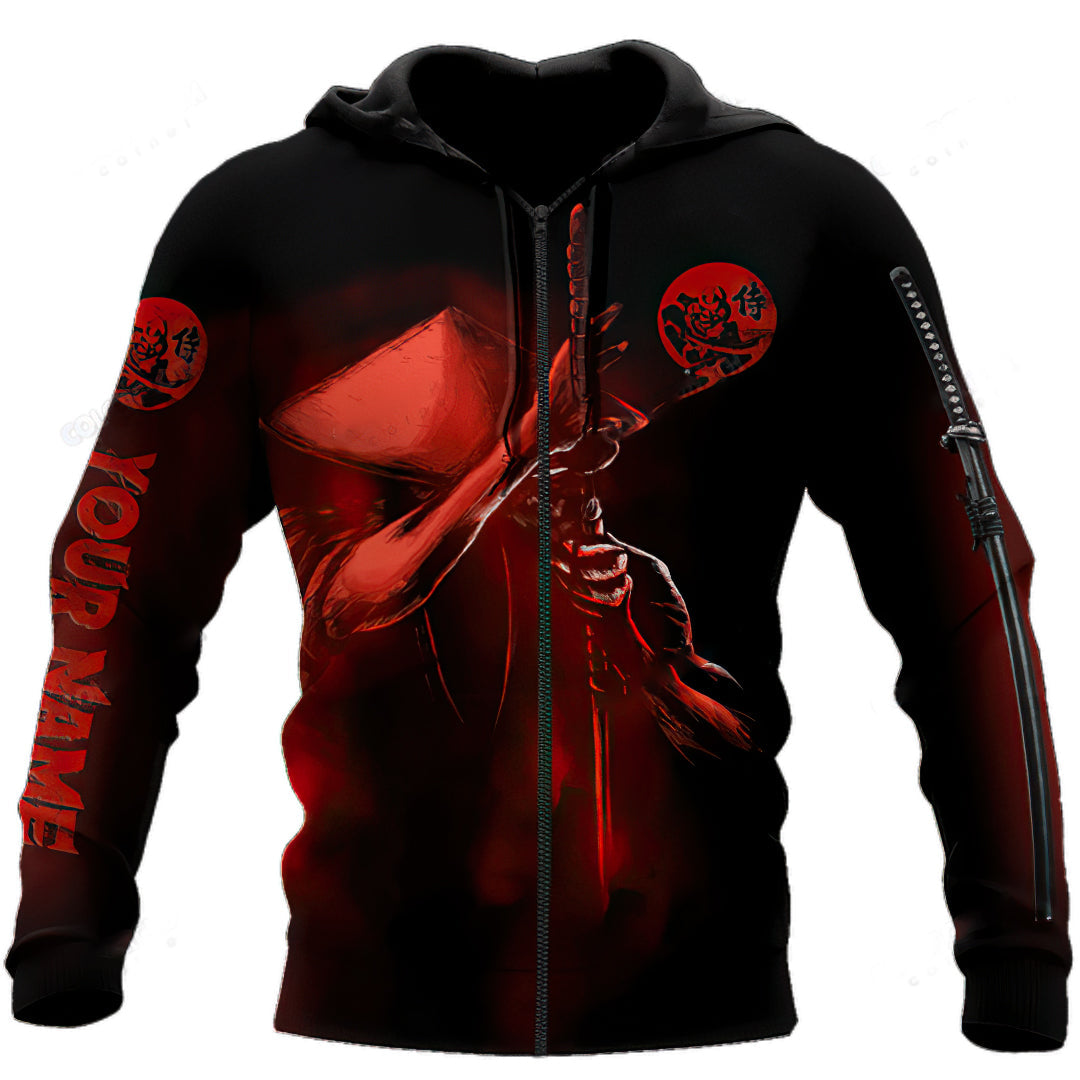 Japanese Samurai Red Art – 3D Hoodie