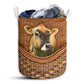 Jersey Cow Rattan Teaxture - Laundry Basket - Owls Matrix LTD
