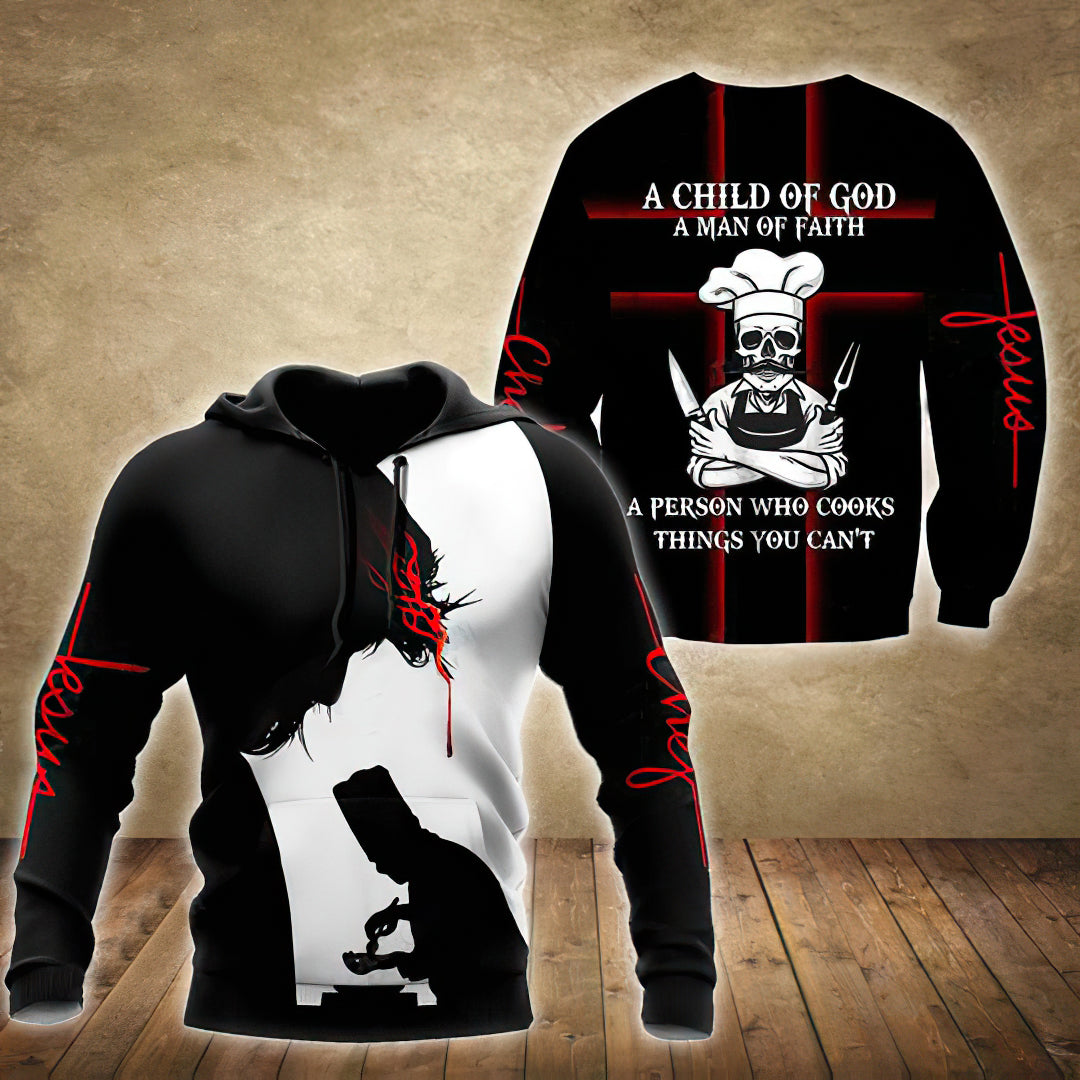Christian Chef Skull Art – 3D Hoodie
