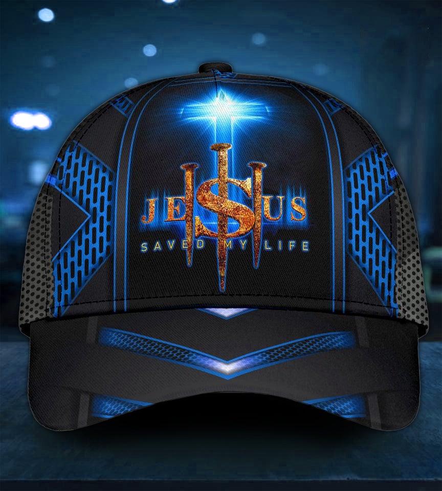 Faith Cross Blue Saved My Life – Classic Cap