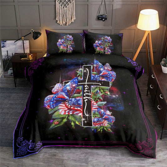Jesus Faith Butterfly Bedding Cover For Faith Bedroom Decor