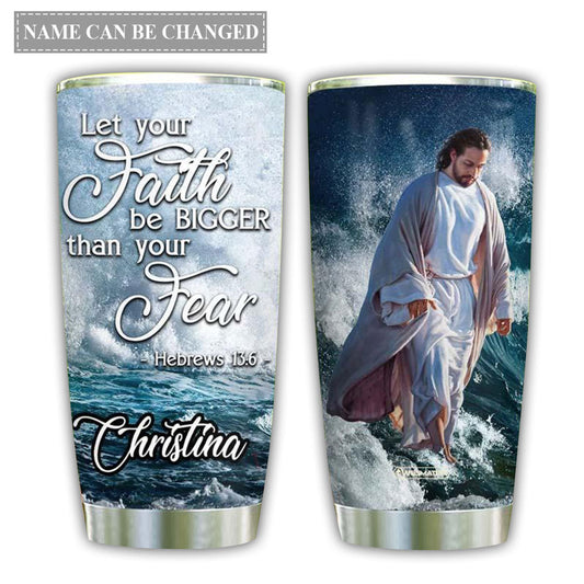 Jesus Faith Waves Personalized 20 Oz Tumbler For Coffee Travel And Daily Use
