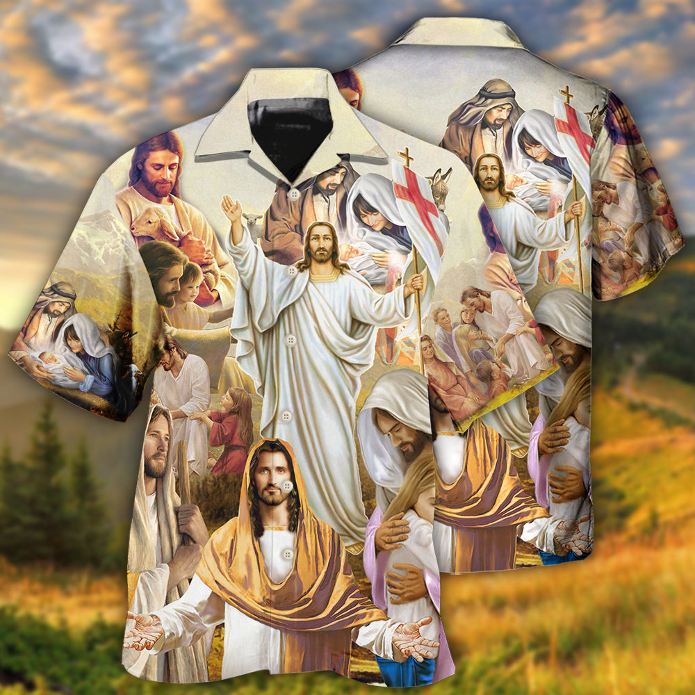 Jesus Is My Savior Faith Vintage Style - Hawaiian Shirt

