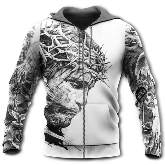 Spiritual Soul Black White Art - 3D Hoodie