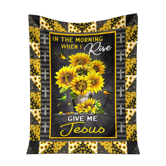 Jesus In The Morning When I Rise Give Me Jesus Christian 50 x 60 Inch Flannel Blanket For Cozy Bedroom And Sofa Decor