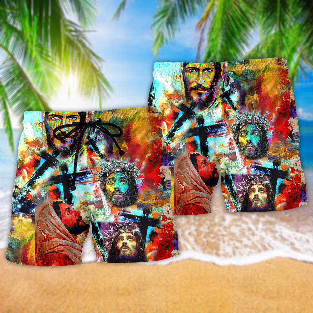 Jesus Life Color Cross - Beach Short