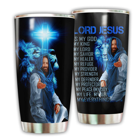 Jesus Is My God Blue 20 Oz Tumbler For Travel Gifts