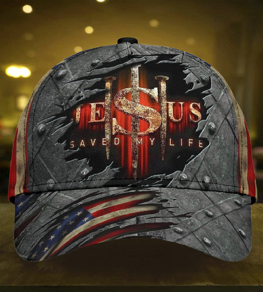 Faith Saved My Life Crack American Flag – Classic Cap