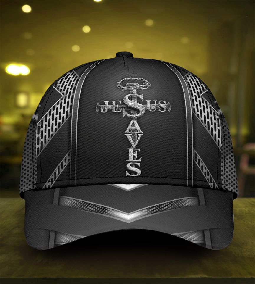 Jesus Saves Cross Black Faith Style – Classic Cap