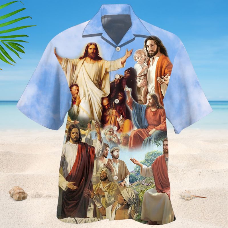 Jesus Sky Background Style – Hawaiian Shirt