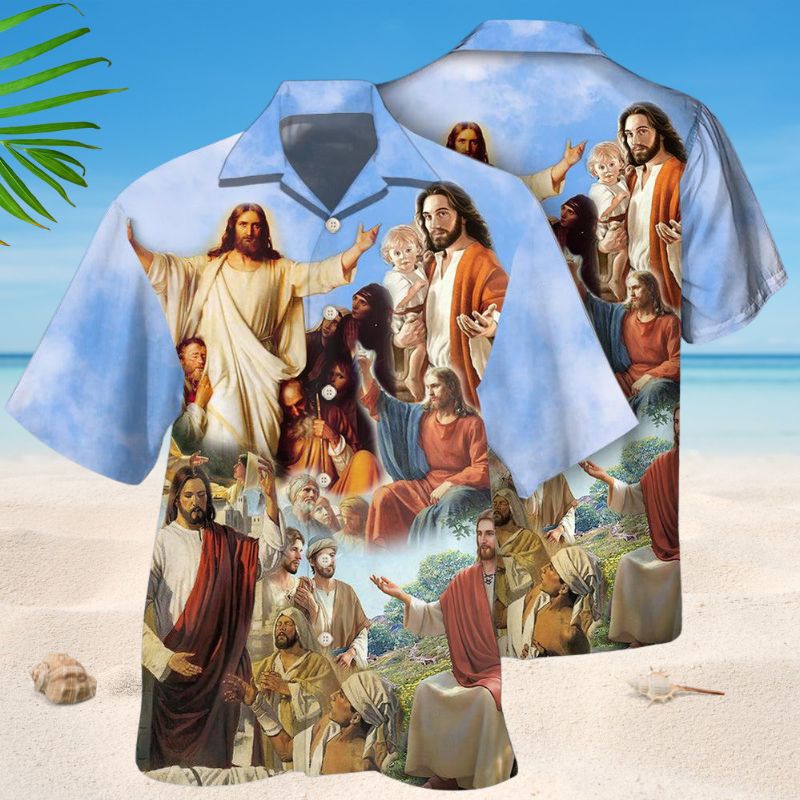 Jesus Sky Background Style – Hawaiian Shirt