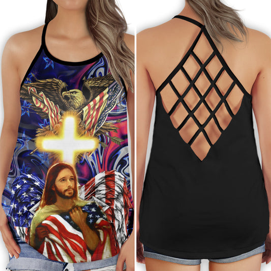 Jesus Saves Our Life Christian Faith Inspirational Print - Hollow Tank Top