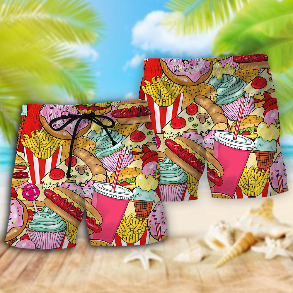 Colorful Junk Food Pop – Beach Short
