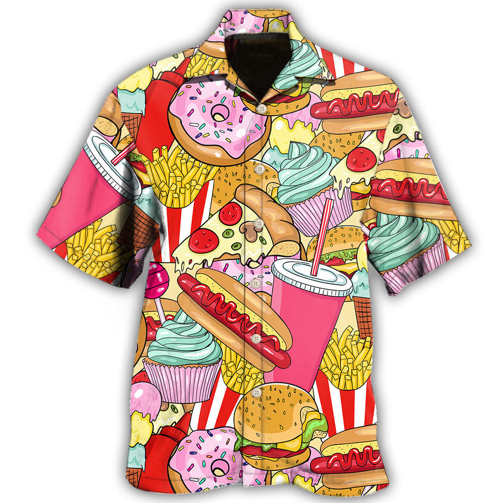 Colorful Junk Food Pop Art – Hawaiian Shirt